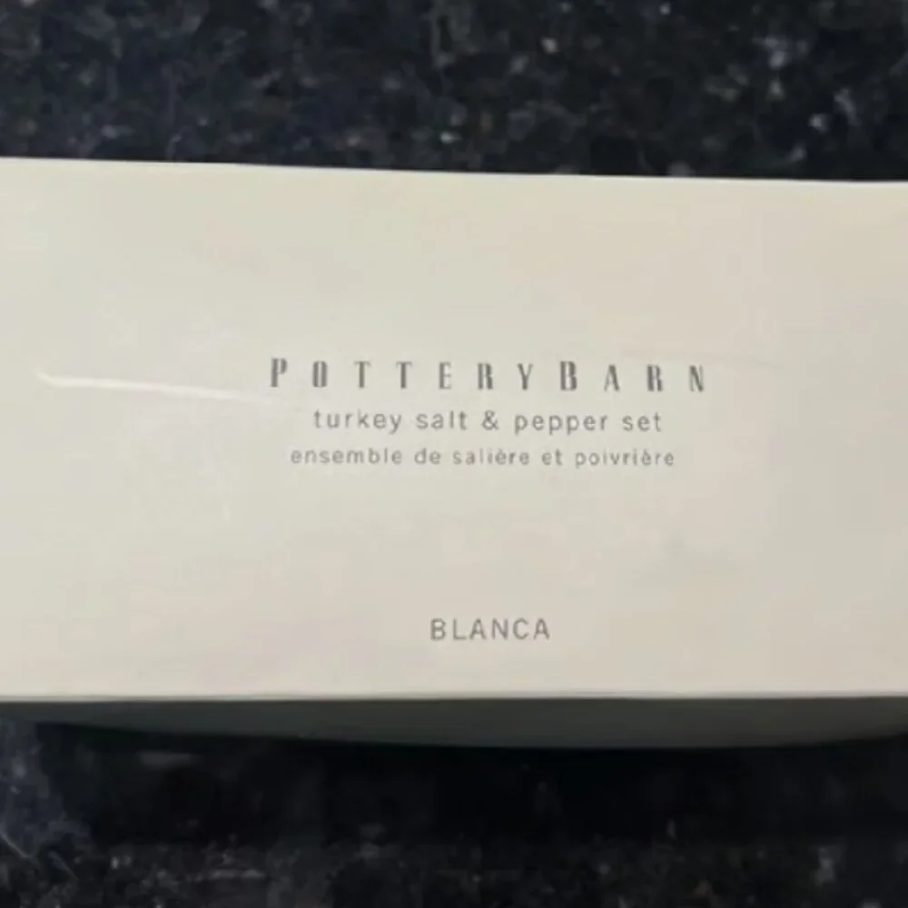 NEW 2 PCS Pottery Barn Butterball Turkey Ceramic Salt + Pepper Set Thanksgiving